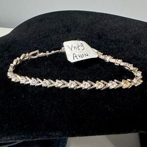 Avon Silver Tone Crystal Vintage Tennis Bracelet